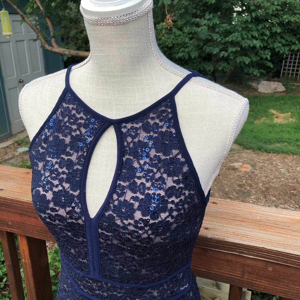 DB Established 1962 Blue Sequin Lace MIDI Dress, 4 - Picture 2 of 11